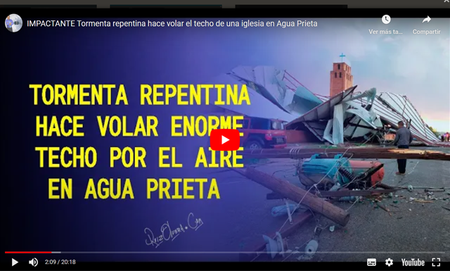 Impactante: Enorme techo vuela por el aire durante tormenta